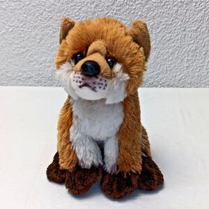 Demdaco Nat & Jules Stuffed Woodland Fox Beanbag Plush 6" Realistic Sitting Wild